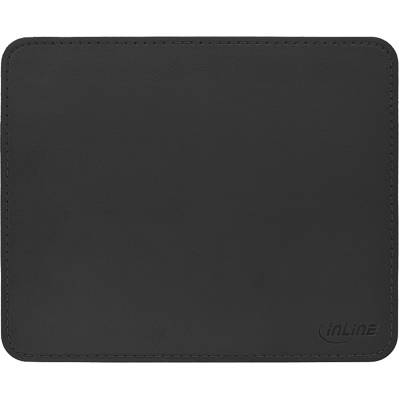 InLine Maus-Pad Premium Kunstleder schwarz, 250x220x3mm