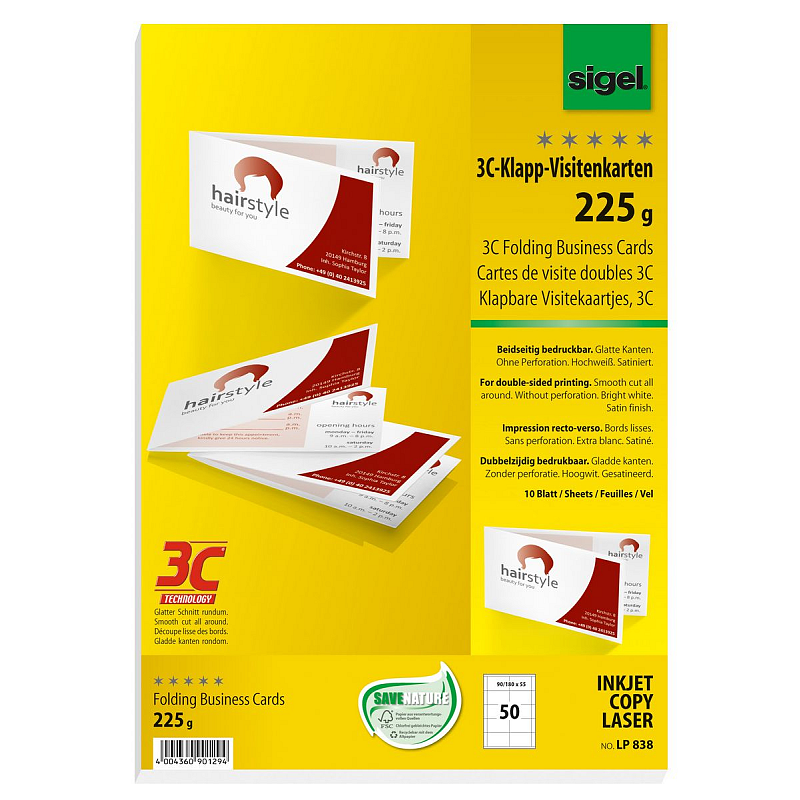 Sigel LP838 Visitenkarte Laser/Inkjet Weiß