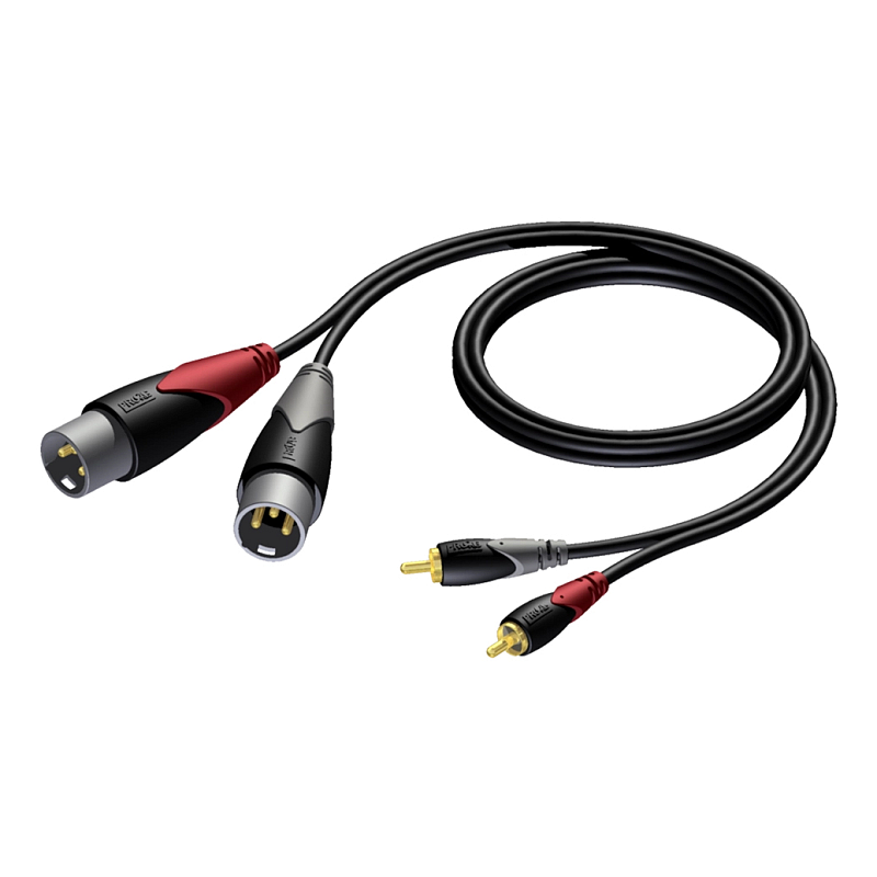 PROCAB CLA701/1.5 Audio-Kabel 1,5 m 2 x XLR (3-pin) 2 x RCA Schwarz, Grau, Rot