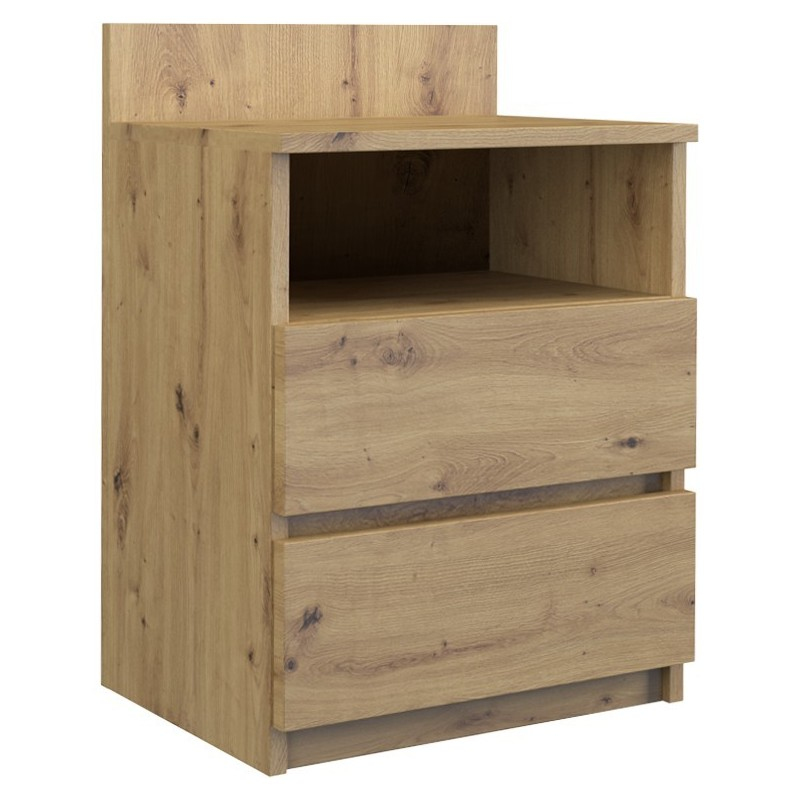 Topeshop M1 ARTISAN Nachtschränkchen & Nachttisch Nachtständer 2 Schublade(n) Eiche