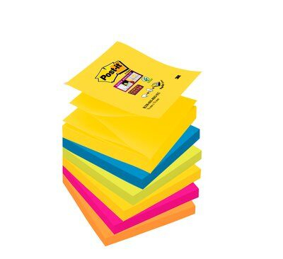 Post-It R330-6SSRIO-EU Klebezettel Quadratisch Blau, Pink, Gelb Selbstklebend