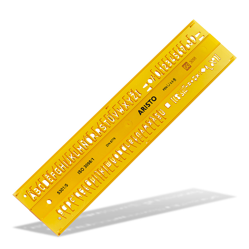 Aristo AR5301/5 Gelb Kunststoff Buchstaben-/Zahlenschablone