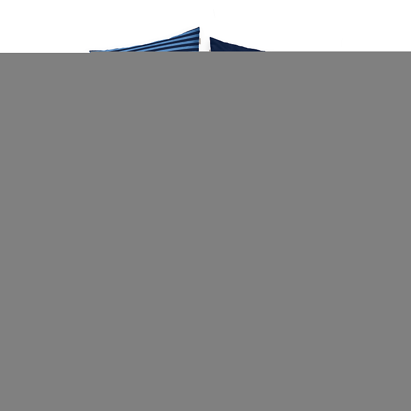 HERDING TOM TAILOR Bettwäsche-Set 'Medium Stripes Dark Navy & Cool Blue' - 80-x-80-cm-135-x-200-cm