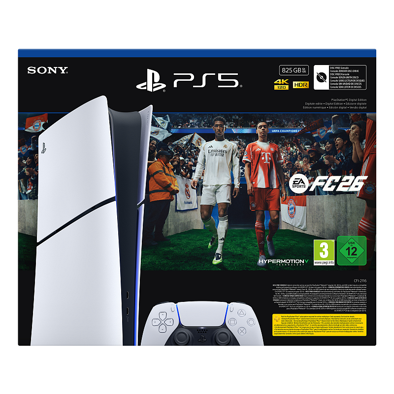 Sony PlayStation 5 Digital + EA Sports FC 26 Bundle 825 GB WLAN Schwarz, Weiß
