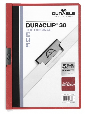 Durable Duraclip 30 Präsentations-Mappe PVC Rot, Transparent