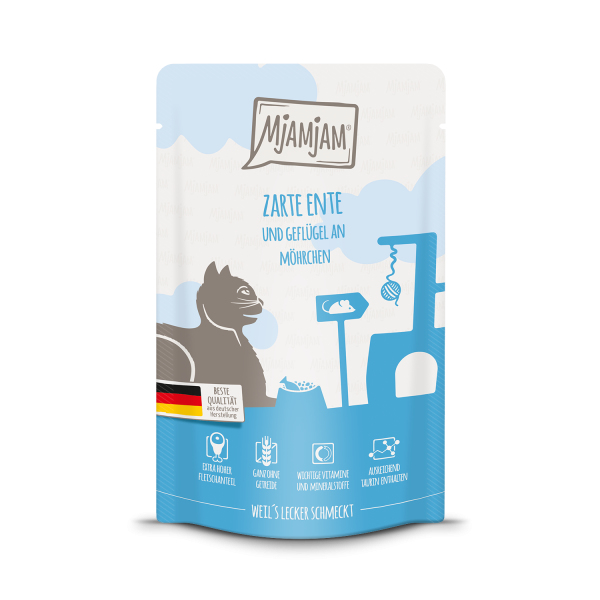 MjAMjAM Quetschie zarte Ente & Geflügel an leckeren Möhrchen