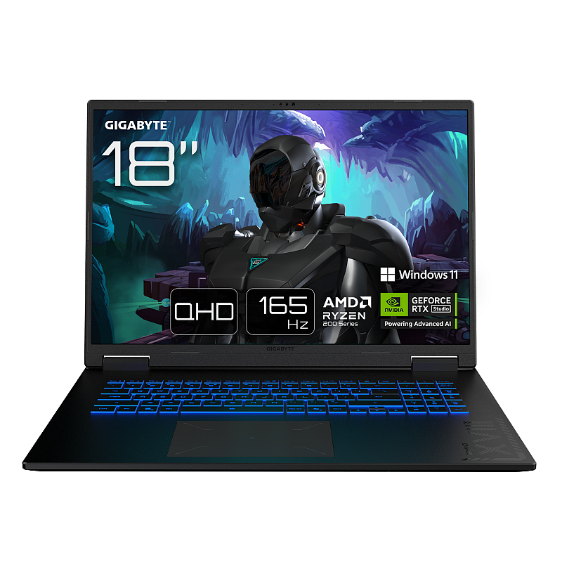 GIGABYTE GAMING A18 Laptop - 18“, 165Hz WQXGA, AMD Ryzen 7 260, RTX 5070, 32GB DDR5 5600MHz, 1TB Gen4 SSD, Windows 11 Home, 2 Jahre Garantie, Dolby Atmos, GAMING A18 3WHK3DEC64SH