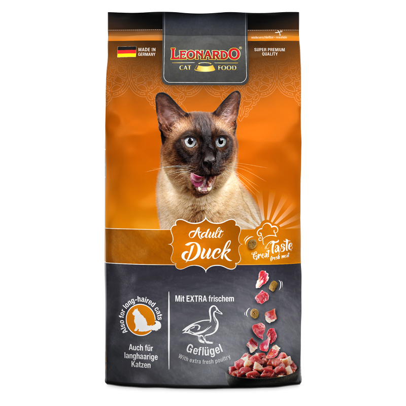 Leonardo Cat Food 753315 Katzen-Trockenfutter 1,8 kg Adult Ente