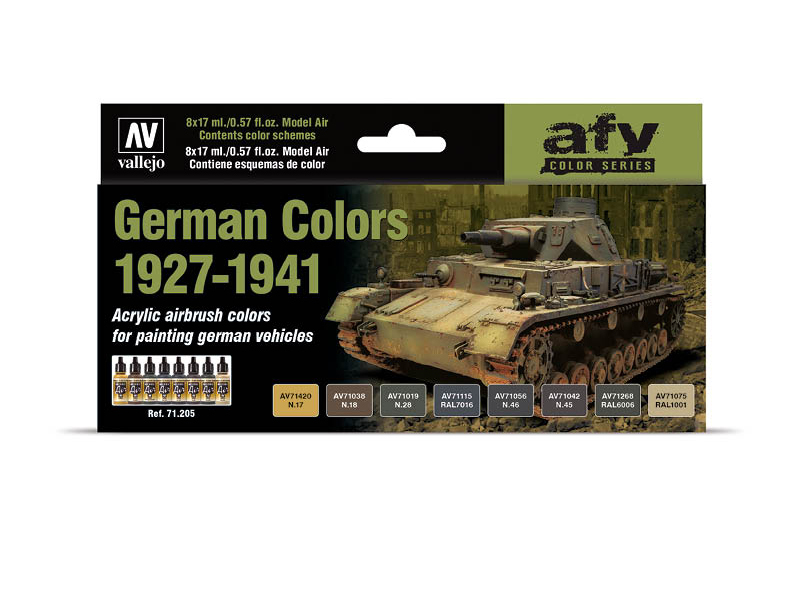 Vallejo 71.205 Acrylfarbe 17 ml Blau, Braun, Grün, Grau, Elfenbein, Gelb Flasche