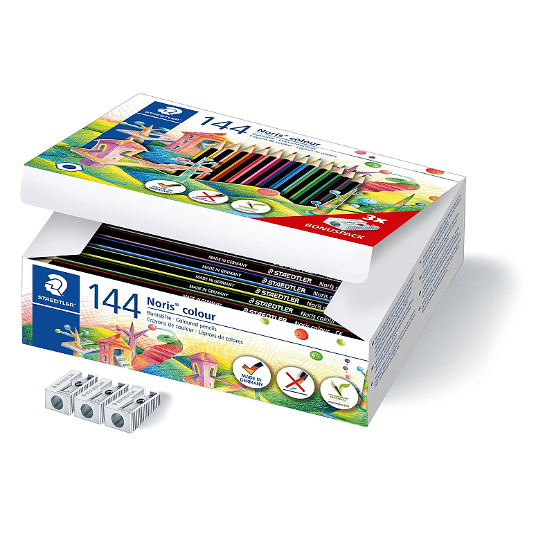 Staedtler Noris colour 185 Schwarz, Blau, Braun, Grün, Hellblau, Hellgrün, Magenta, Malve, Orange, Pfirsich, Rot, Gelb 144 Stück(e)