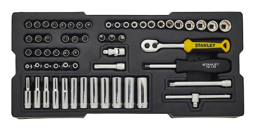 Black & Decker STMT1-74175 Ratschenschlüssel 2,2.5,3,4,5,6,6.35,7,8,9,10,11,12,12.7,13,14,15,16,17,18,19,20,21,22,23,24,27,29 mm 60 Stück(e) Gelb