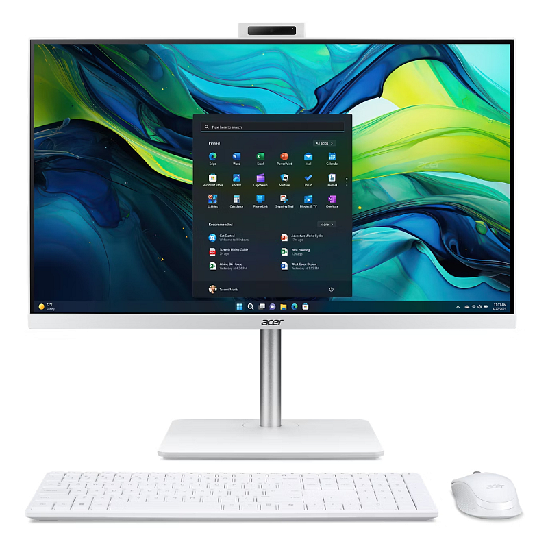 Acer Aspire C27-1E13U5UNH Intel® Core™ i5 i5-1334U 68,6 cm (27") 1920 x 1080 Pixel All-in-One-PC 16 GB DDR4-SDRAM 1 TB SSD Windows 11 Home Wi-Fi 6E (802.11ax) Weiß