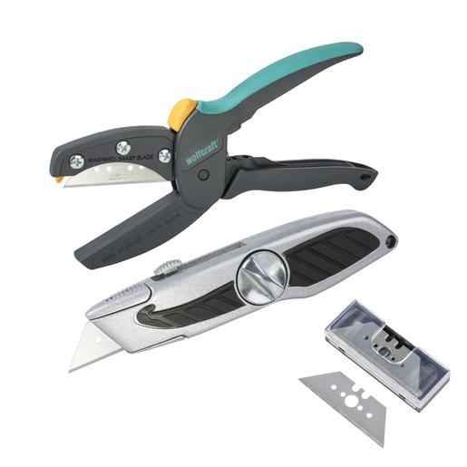 wolfcraft GmbH 4325000 Teppichmesser Grau, Metallisch, Türkis Rasierklingenmesser