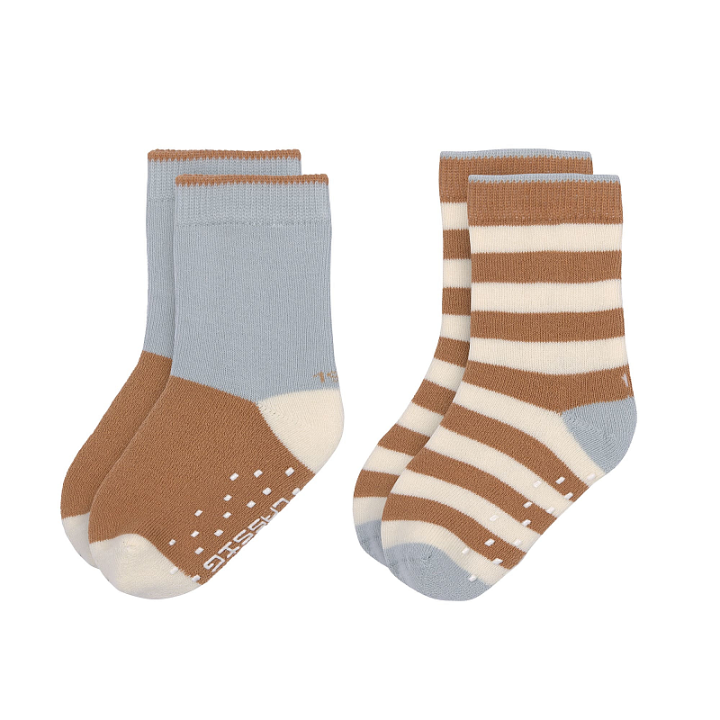 Lässig 1532002067-23 Socke Unisex Crew-Socken Blau, Braun 2 Paar(e)