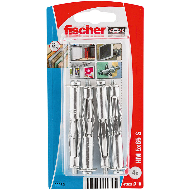 Fischer 90930 Schraubanker/Dübel 4 Stück(e) Hohlwandanker (Molly) 65 mm