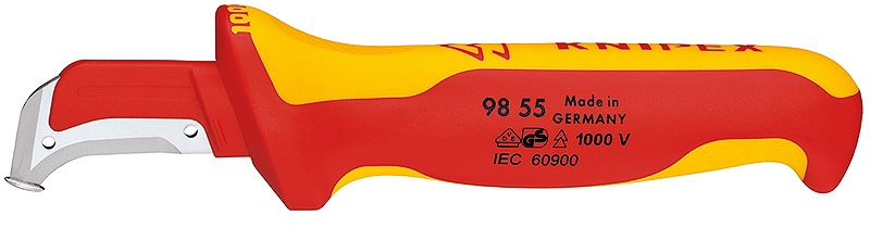 Knipex Kabelmantelmesser 009855 Metallisch, Rot, Gelb Feststehendes Messer
