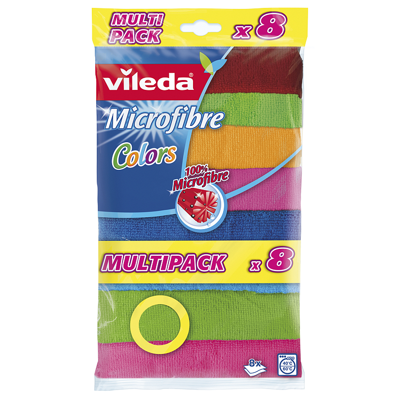 Vileda Allzwecktuch Microfaser Colors XXL 30x30cm 8er Pack