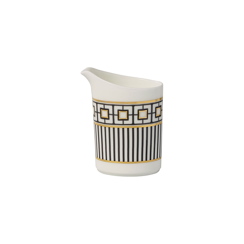 Villeroy & Boch 1046520780 Milch- & Sahnekanne 0,22 l Porzellan Schwarz, Gold, Weiß