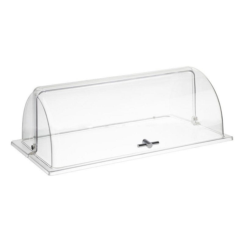 APS-Germany 11010 Deckel/Servierglocke Edelstahl, Transparent Polycarbonat Rechteckig Lebensmittelabdeckung