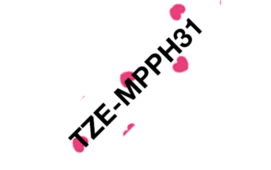 Brother TZE-MPPH31 Etiketten erstellendes Band Schwarz auf Rosa