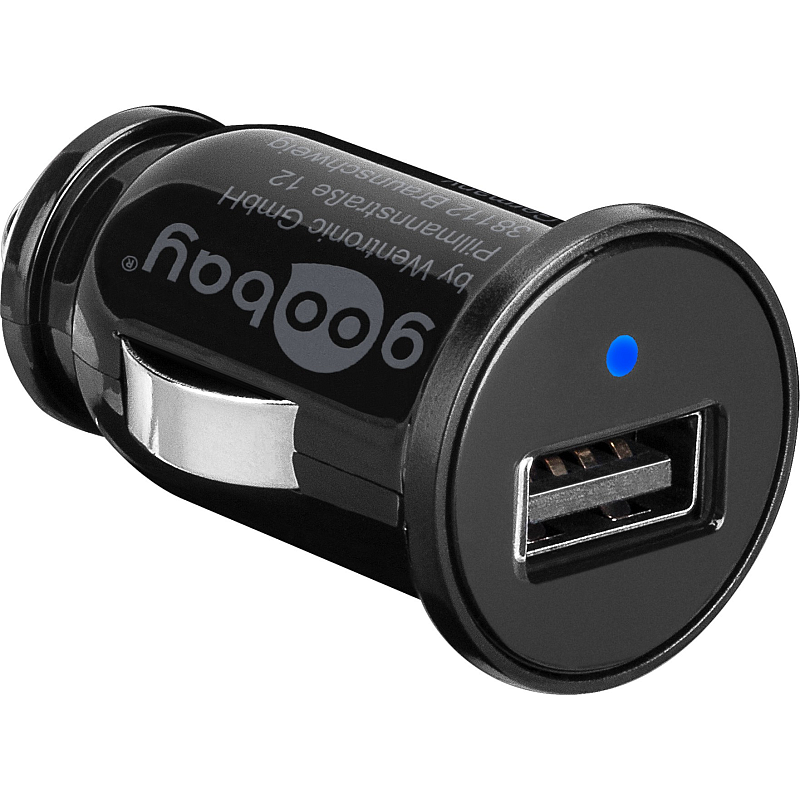 Goobay 44176 Ladegerät für Mobilgeräte Digitaler Camcorder, Digitalkamera, E-Buchleser, GPS, MP3, Handy, Smartphone, Tablets, Telefon Schwarz Zigarettenanzünder Auto