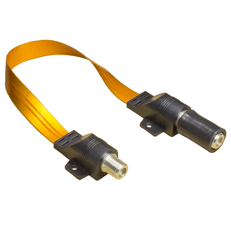 Alcasa S-1014Q Koaxialkabel 0,54 m SAT Type-F Schwarz, Gold, Transparent