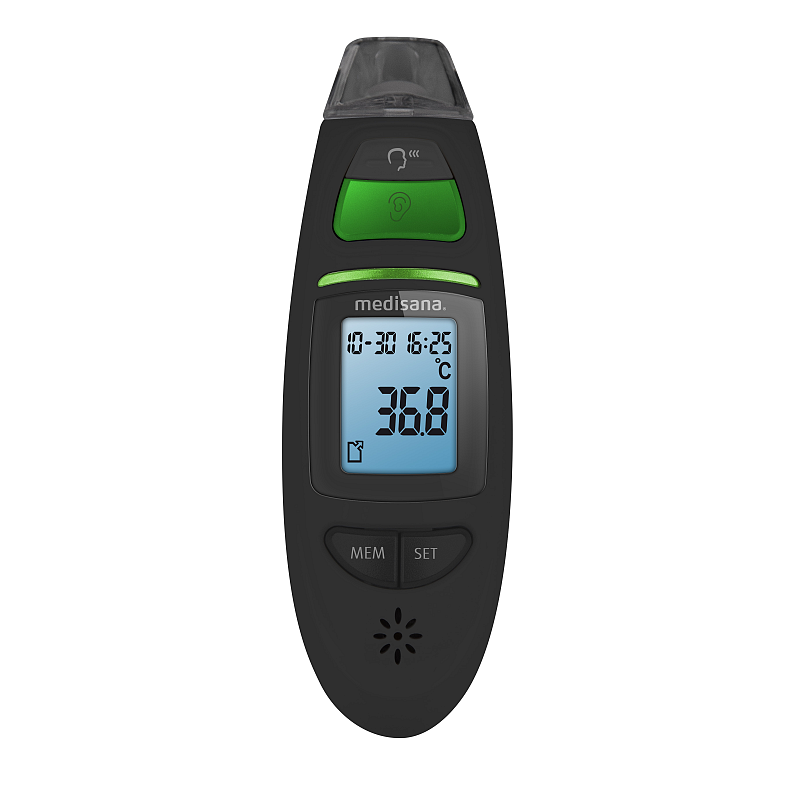 Medisana TM 750 Fernabtastthermometer Schwarz Ohr, Stirn Tasten