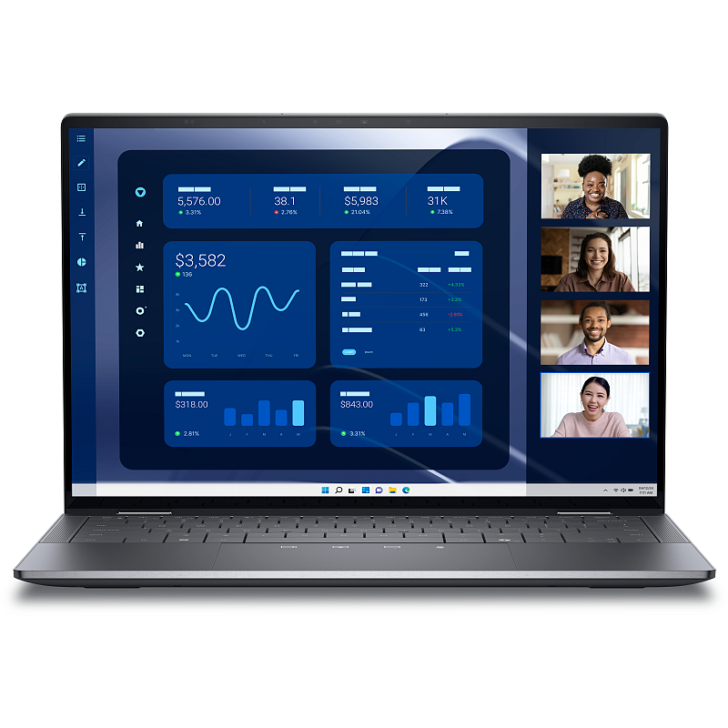 DELL Latitude 9450 2-in-1 Intel Core Ultra 7 165U Hybrid (2-in-1) 35,6 cm (14") Touchscreen Quad HD+ 16 GB LPDDR5x-SDRAM 512 GB SSD Wi-Fi 7 (802.11be) Windows 11 Pro Deutsch Grau