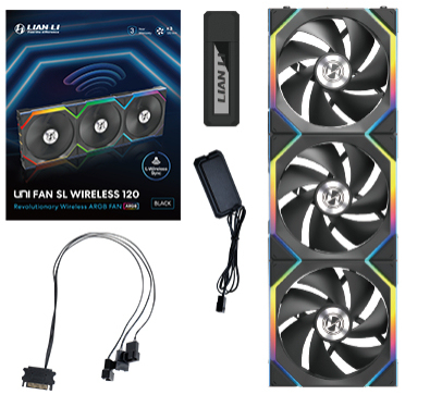Lian Li UNI FAN SL Wireless 120 Computergehäuse Ventilator 12 cm Schwarz 3 Stück(e)