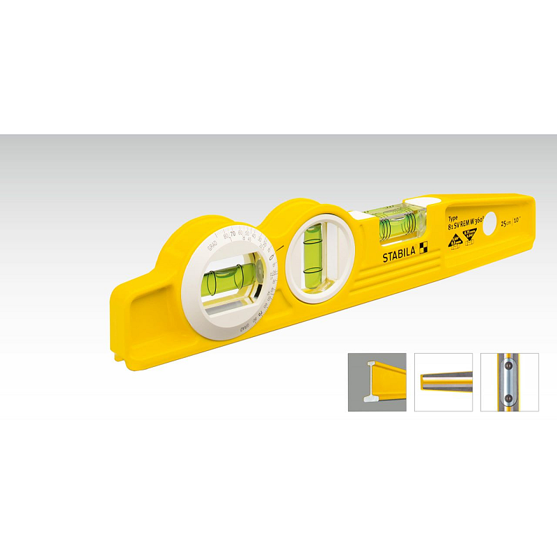 Stabila Type 81 SV REM W360 torpedo spirit level Wasserwaage 0,25 m Gelb
