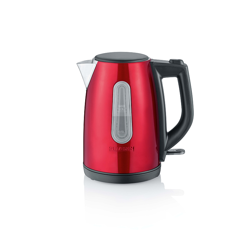 Severin WK 3417 Wasserkocher 1 l 2200 W Schwarz, Rot