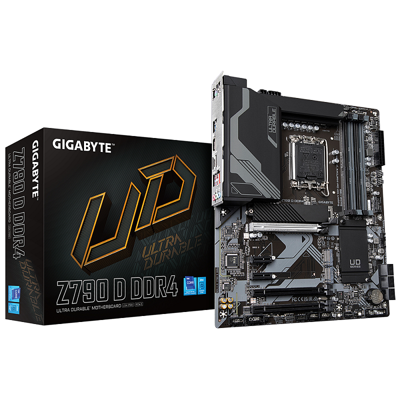 GIGABYTE Z790 D DDR4 Mainboard - Unterstützt Intel Core Prozessoren 14th Gen CPUs, 16+1+1 Phases Digital VRM, up to 5333MHz DDR4 (OC), 3xPCIe 4.0 M.2, 2.5GbE LAN, USB 3.2 Gen 2x2