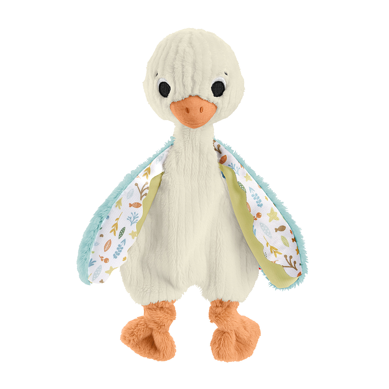 Fisher-Price Sensimals Schmusegans sensorisches Spielzeug für Babys, Plüschspielzeug mit Klingelgeräusch für Neugeborene