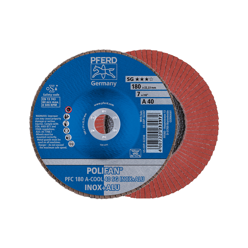 PFERD PFC 180 A-COOL 40 SG INOX+ALU Rotierendes Schleifwerkzeug Zubehör Metall