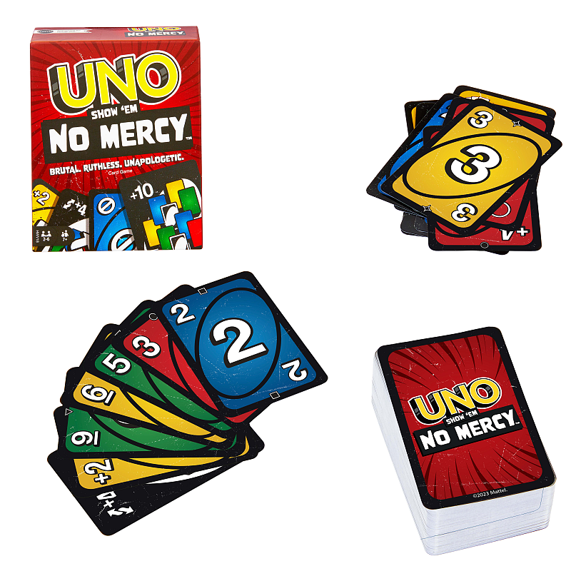 Games UNO Show 'em No Mercy Kartenspiel für Kinder, Erwachsene, Familienabend, Partys und Reisen
