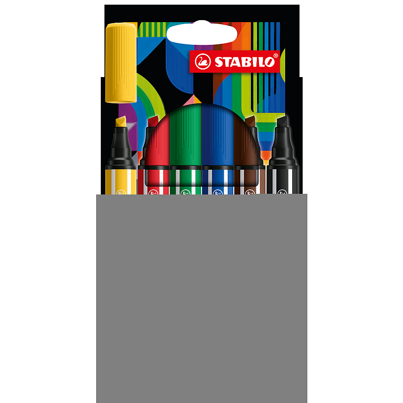 STABILO Pen 68 MAX Filzstift Schwarz, Blau, Braun, Grün, Rot, Gelb 6 Stück(e)