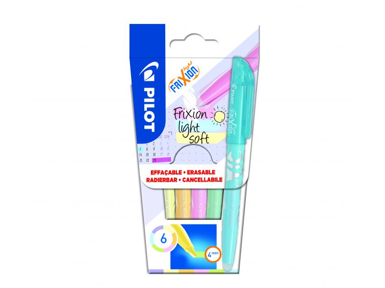 Pilot FriXion Light Soft Marker 6 Stück(e) Meißel Blau, Grün, Orange, Pink, Violett, Gelb