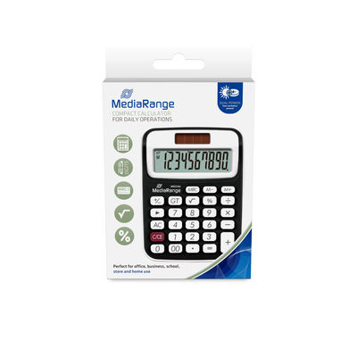 MediaRange MROS190 Taschenrechner Desktop Einfacher Taschenrechner Schwarz, Weiß