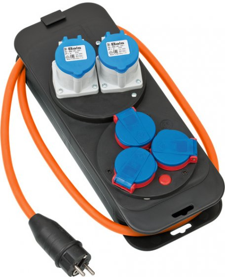 Brennenstuhl 1151600040 Verlängerungskabel 1,5 m 5 AC-Ausgänge Drinnen/Draußen Schwarz, Blau, Orange, Rot, Weiß