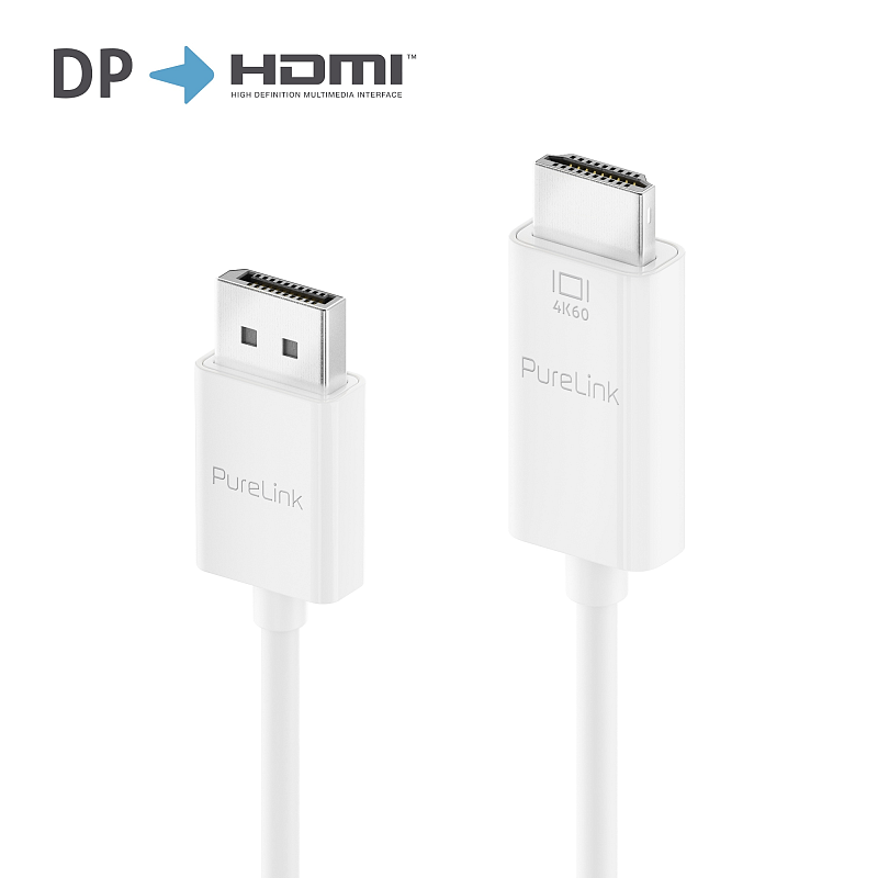 PureLink IS2000-010 Videokabel-Adapter 1 m HDMI Typ A (Standard) DisplayPort Weiß