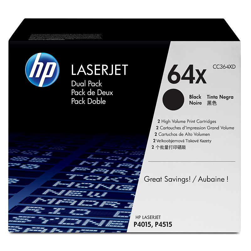 HP 64X 2er-Pack Schwarz Original LaserJet Tonerkartusche mit hoher Reichweite