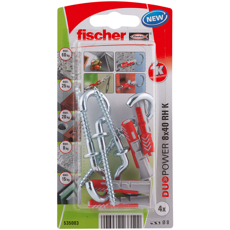 Fischer 535003 Schraubanker/Dübel 4 Stück(e) Schrauben- & Dübelsatz 40 mm