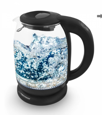 Esperanza EKK027 Wasserkocher 1,7 l 2200 W Schwarz, Transparent