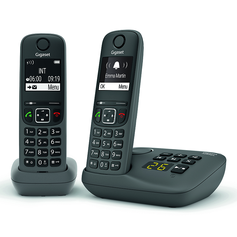 Gigaset AE690A Analoges/DECT-Telefon Anrufer-Identifikation Anthrazit