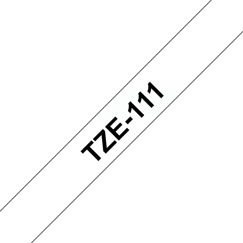 Brother TZE-111 Etiketten erstellendes Band Schwarz auf transparent