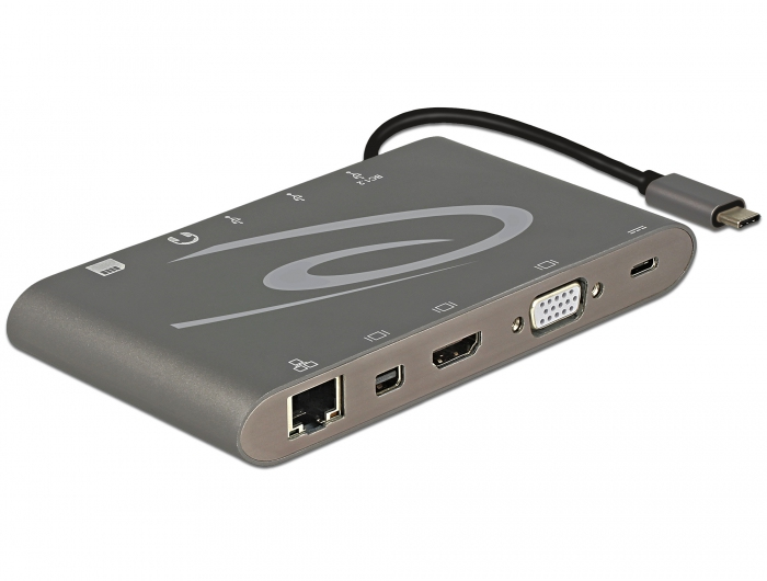 DeLOCK 87297 laptop-dockingstation & portreplikator USB 3.2 Gen 2 (3.1 Gen 2) Type-C Grau