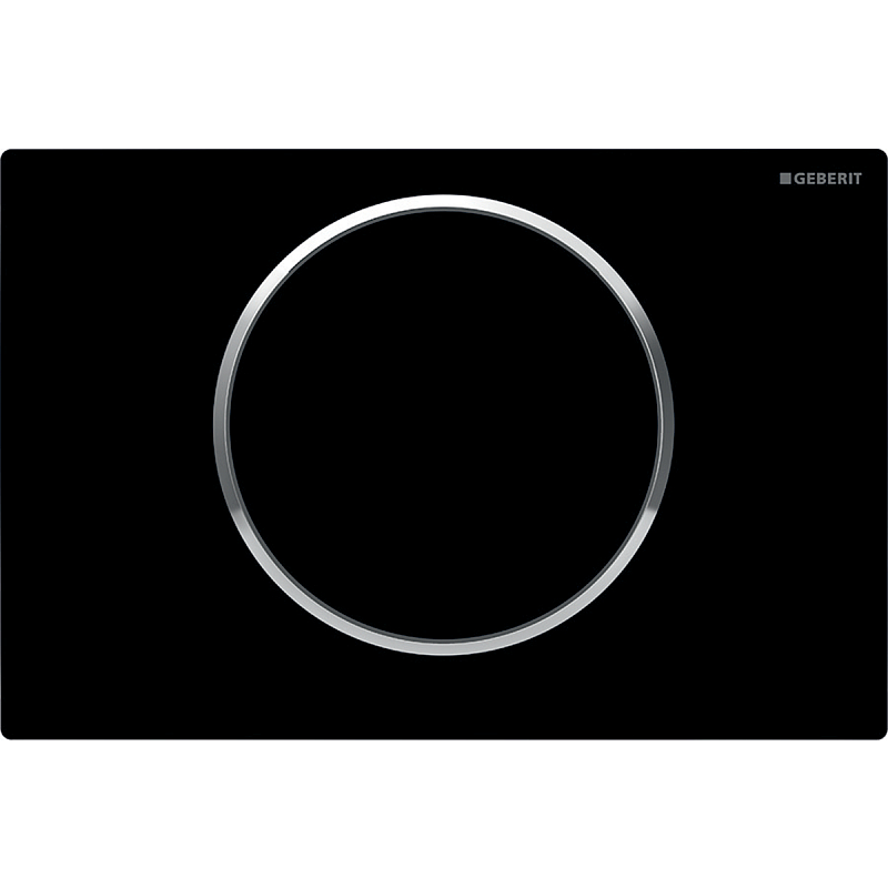 Geberit 115.758.KM.5 Ersatzteil für Toilettenspülung Spülplatte Schwarz, Chrom