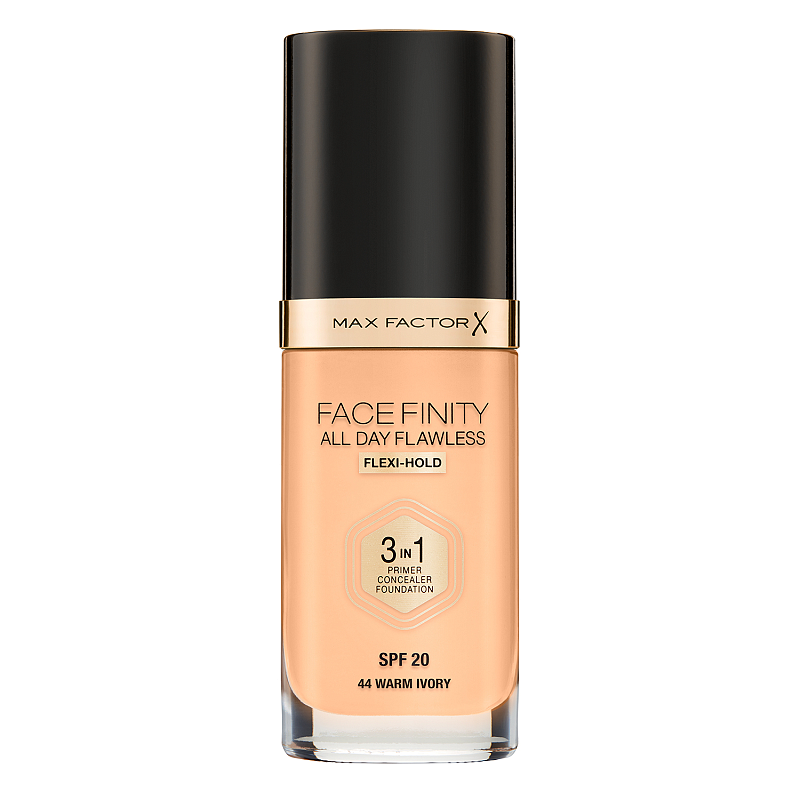 Max Factor Facefinity All Day Flawless 3 in 1 30 ml Pumpenflasche Flüssigkeit 44 Warm Ivory