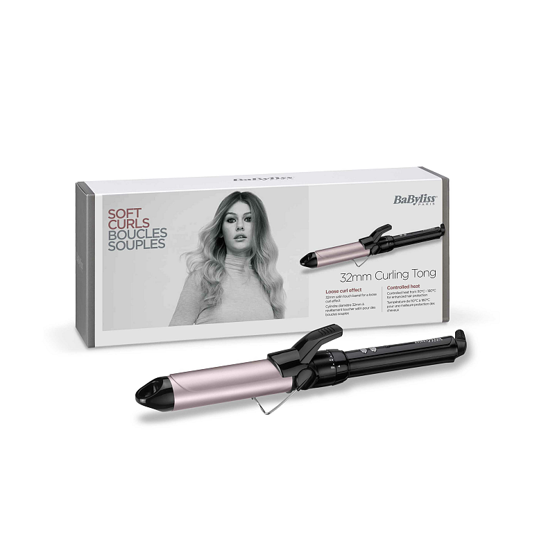 BaByliss C332E Haarstyling-Gerät Lockenstab Warm Schwarz, Pink 1,8 m