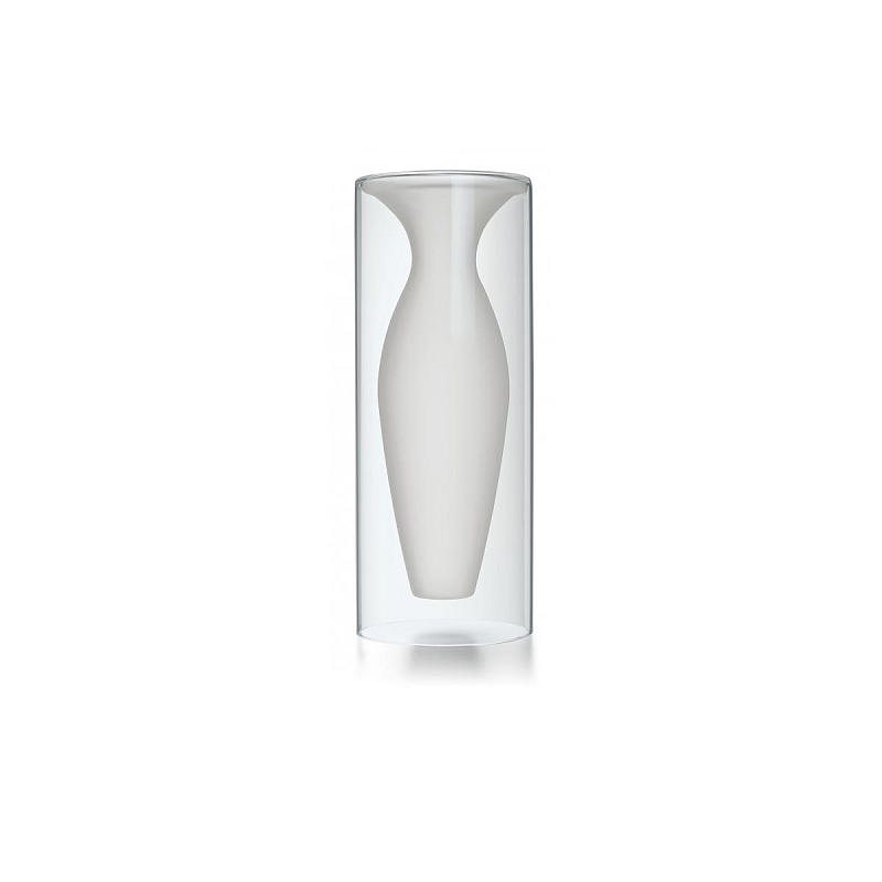 Philippi Esmeralda Vase Zylinderförmige Vase Glas Transparent, Weiß